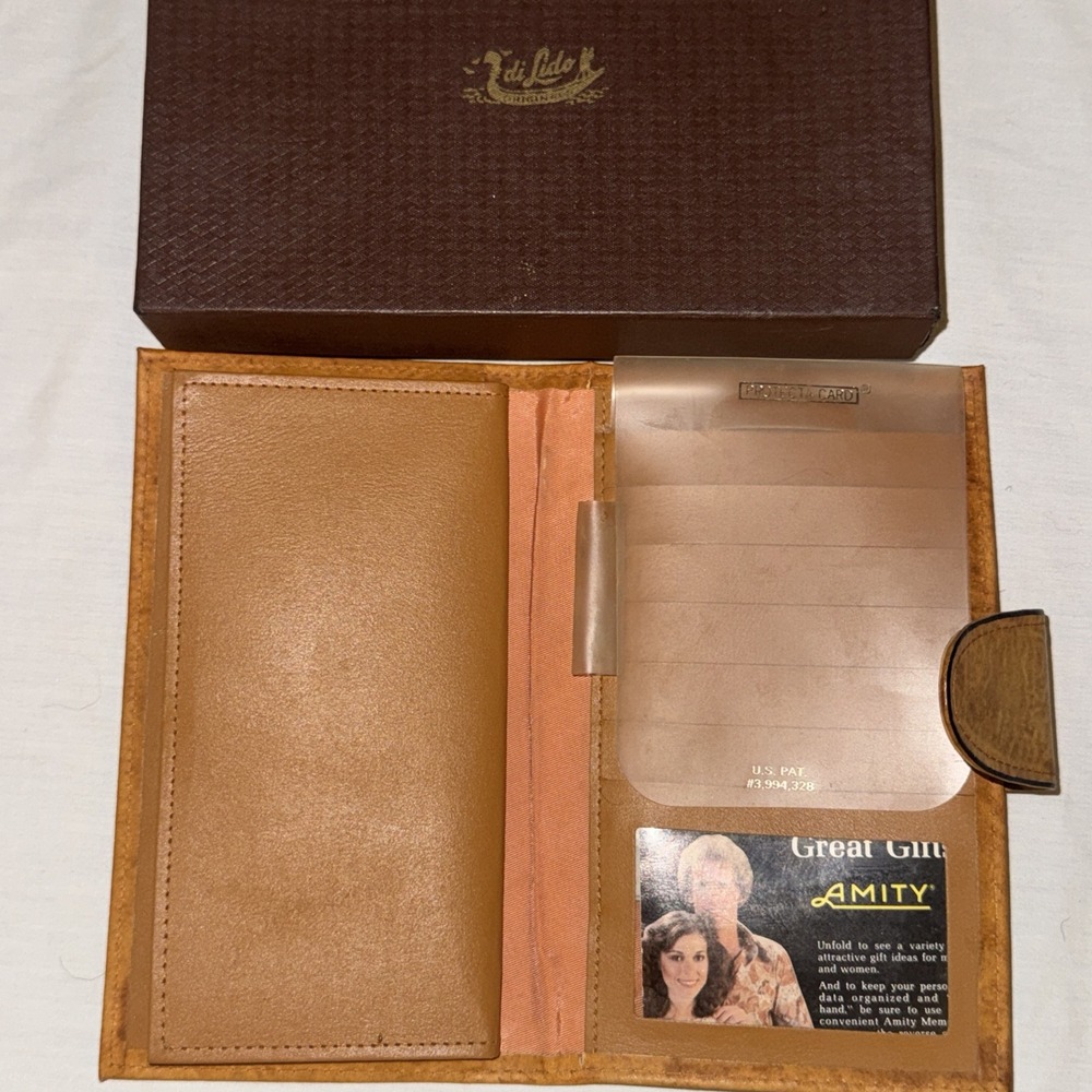 Vintage Di Lido Amity Cowhide Leather Womens Kiss Snap Coin Checkbook Wallet - Picture 7 of 16